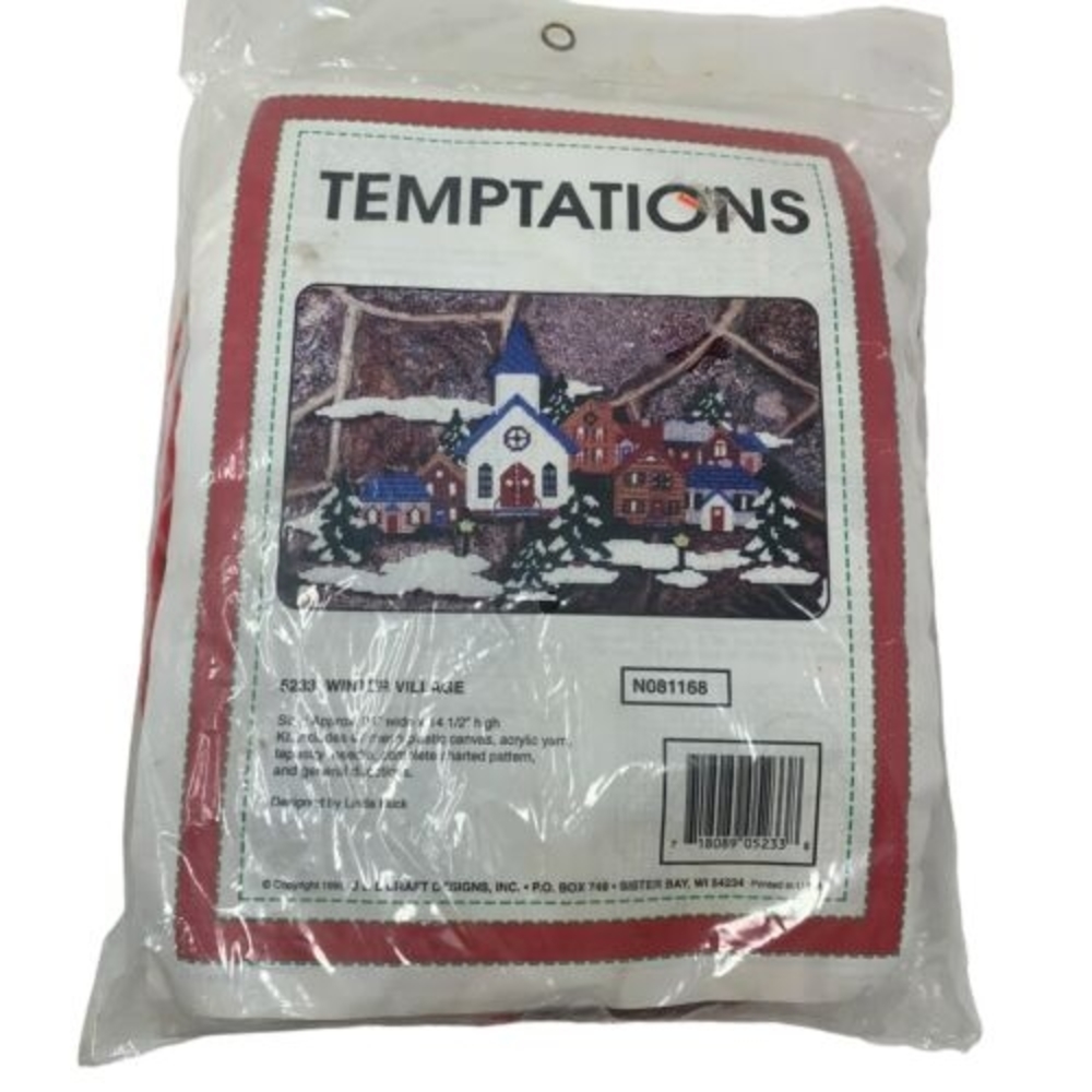 Vintage Temptations Plastic Canvas‎ Kit Winter Village Kit 5234 Copyright 1995
